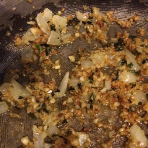 Garlic Onion and Herbs before adding the tomatoes puree 